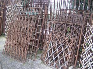 Antique rectangular iron window grates